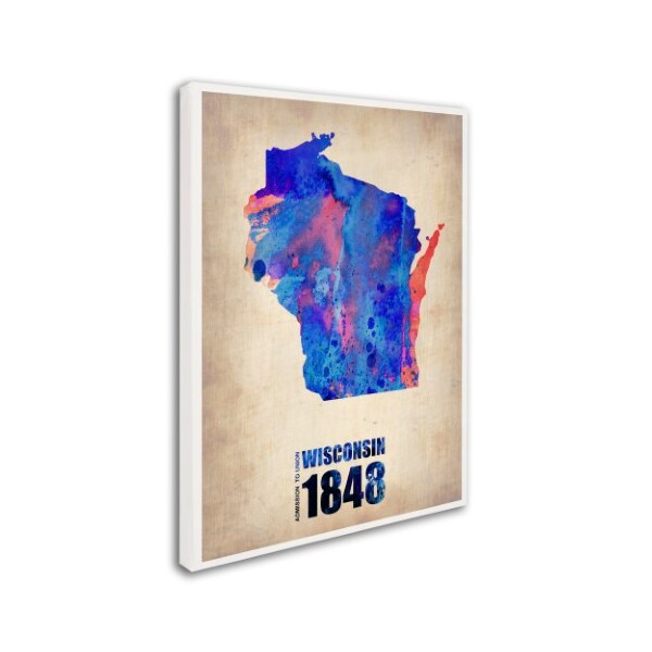 Naxart 'Wisconsin Watercolor Map' Canvas Art,24x32